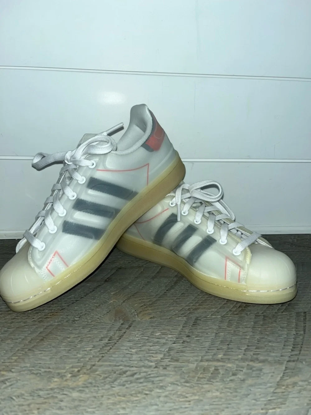 Adidas Superstar Futureshell 'White Semi Solar Red' - Men's 5.5 Women's 7 - Picture 7 of 8
